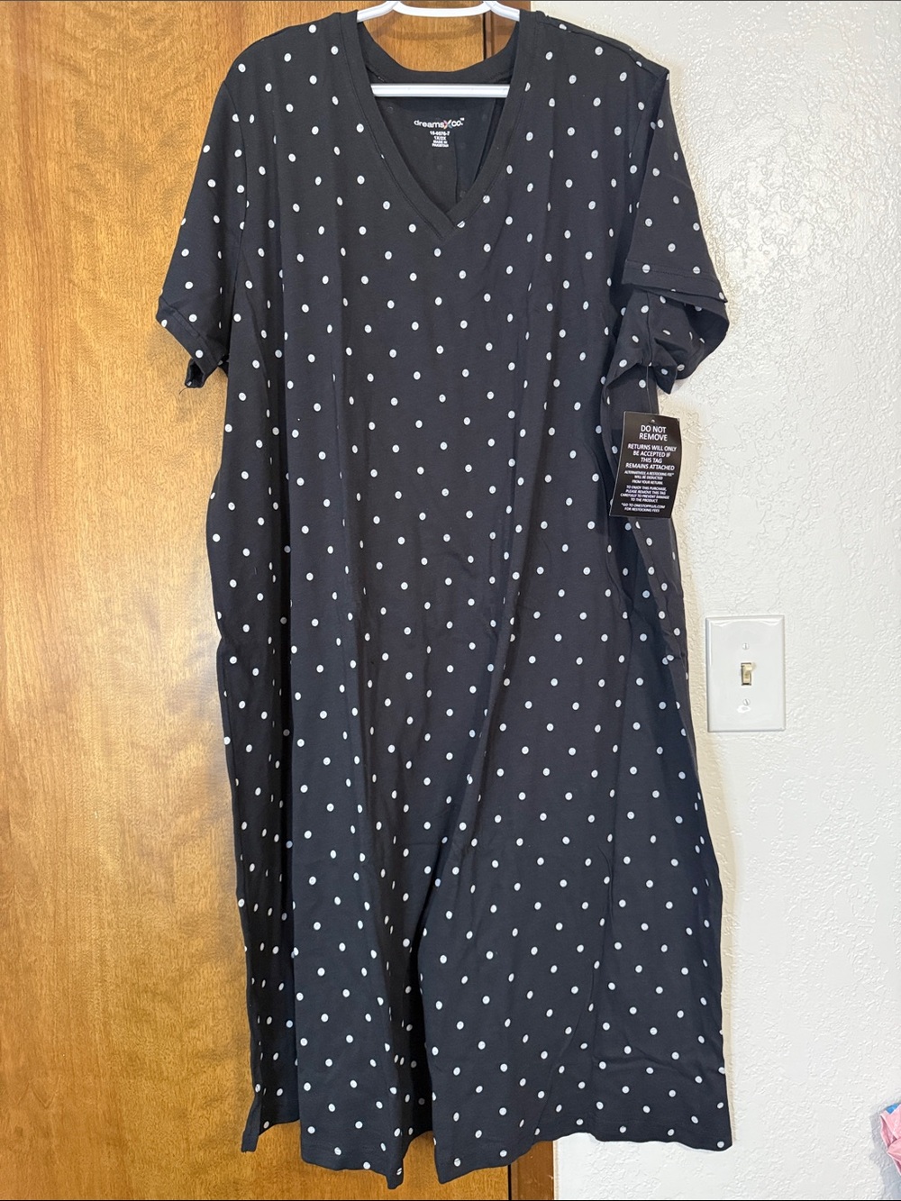 Black Polka Dot V-Neck Dress